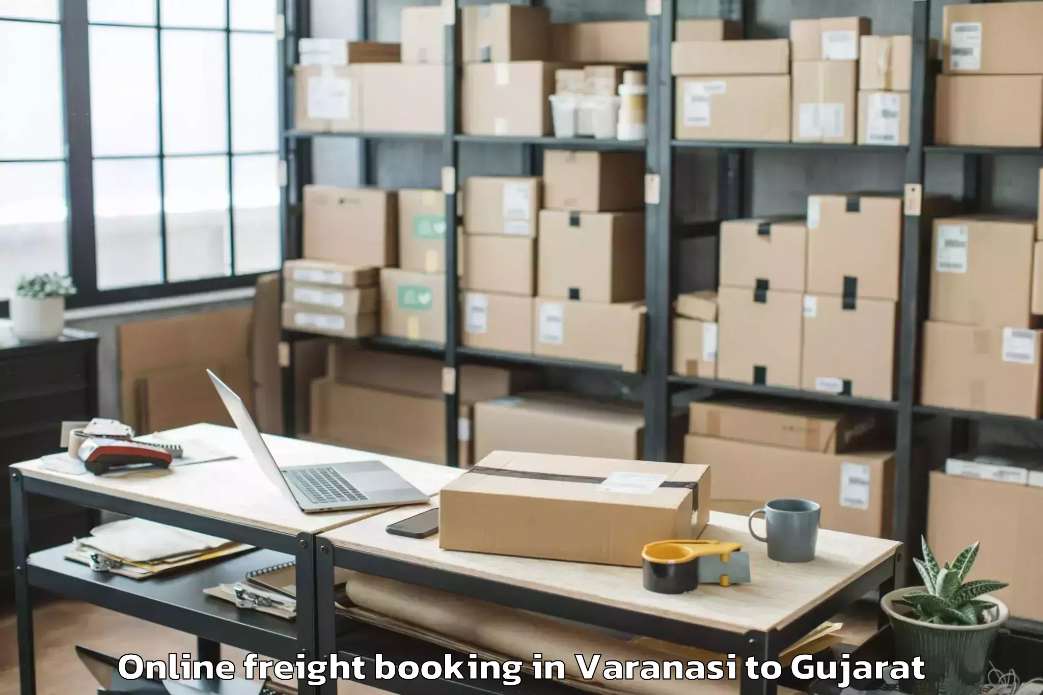 Trusted Varanasi to Jambusar Online Freight Booking